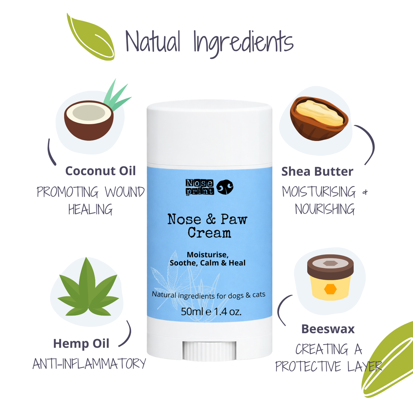 100% Natural Dog Nose & Paw Balm in Stick 50ML