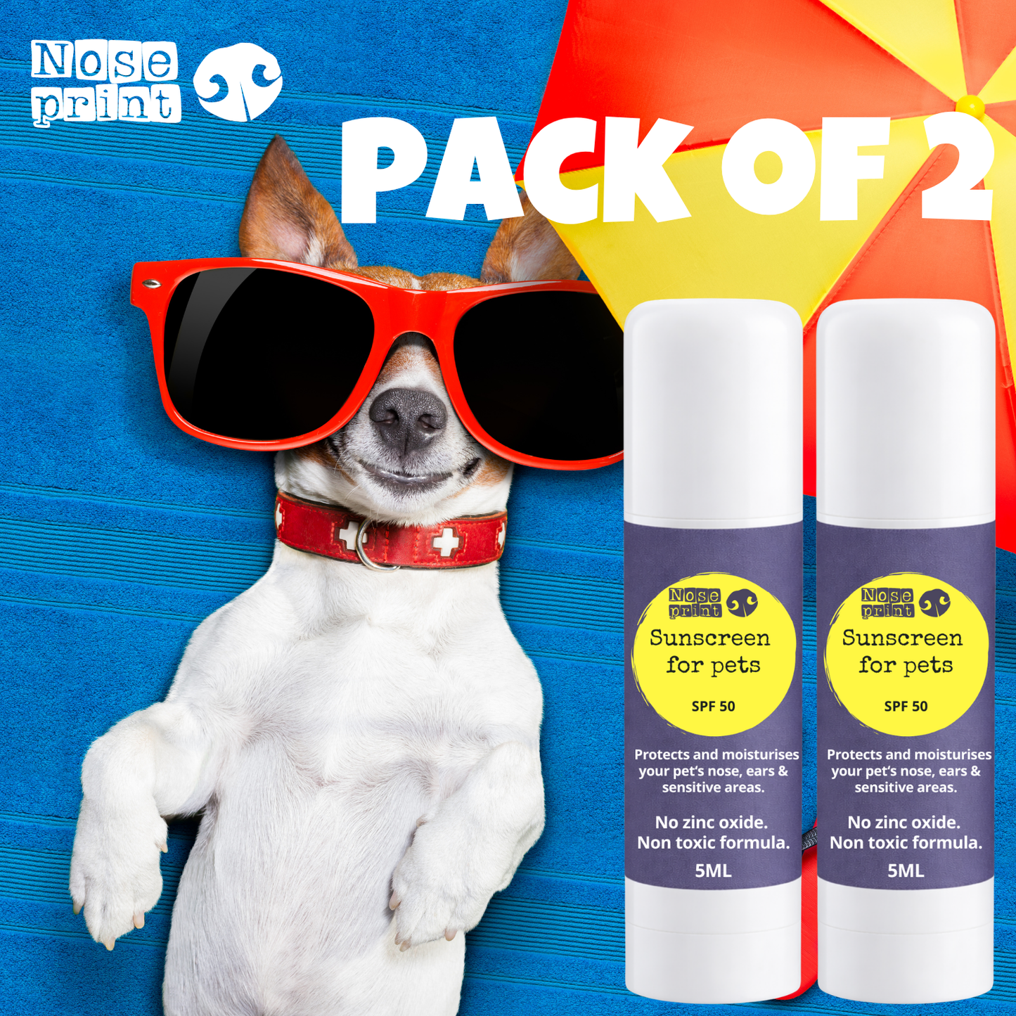 Pet Sunscreen Stick 5ML  SPF 50, Zinc Oxide Free, Non-Toxic, for Dogs and Cats